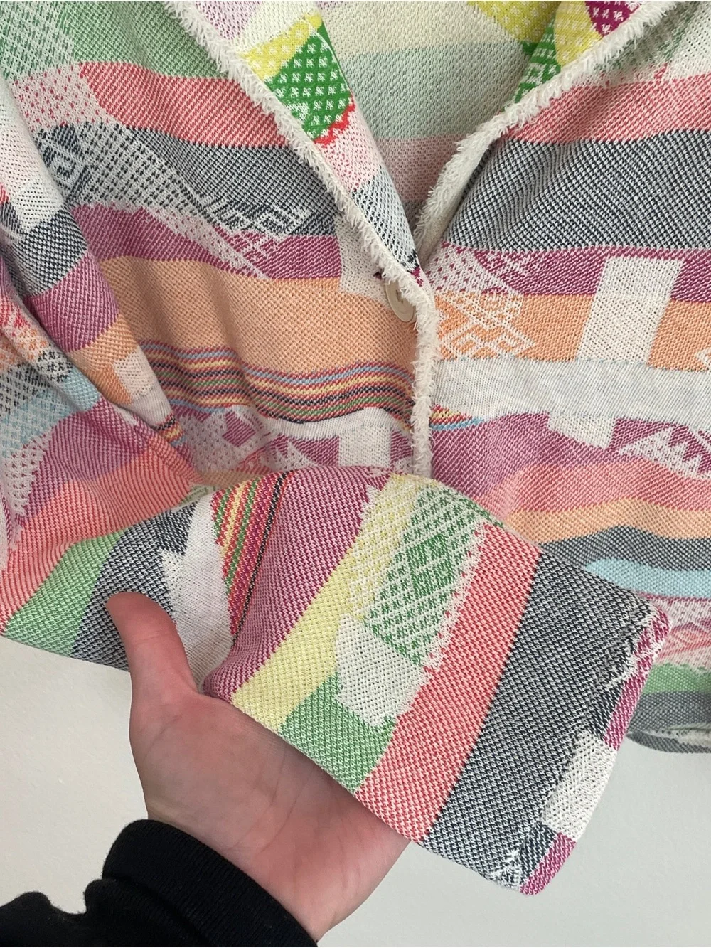 Aldo Martins Silan Cardigan Pastel Aztec Geometric Open Front Western Medium
